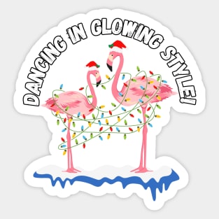 Dancing in Glowing Style! Christmas Humor Sticker